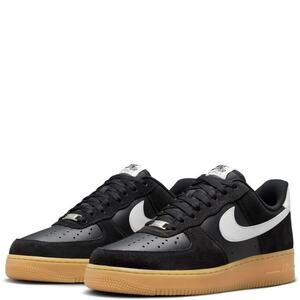 Nike Air Force 1 '07 LV8 in black, summit white, and gum light brown colorway